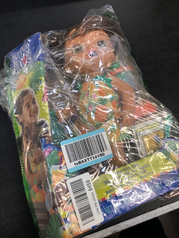 Photo 1 of Baby Alive Magical Mixer Baby Doll Tropical Treat with Blender Accessories, Drinks, Wets, Eats, Brown Hair Toy for Kids Ages 3 and Up Standard Packaging