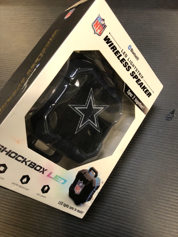 Photo 1 of Soar Nfl Shockbox Led Wireless Bluetooth Speaker - Water Resistant Ipx4, 5.0 Bluetooth With Over 5 Hours Of Play Time - Small Portable Speaker - Officially Licensed Nfl, Perfect Home & Outdoor Speaker Dallas Cowboys Bluetooth Speaker