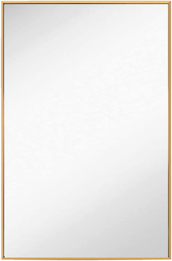 Photo 1 of FANYUSHOW 24"x36" Rectangular Metal Frame Wall Mirror for Bathroom, Corridor ,Entryway ,Gold(Horizontal or Vertical)
