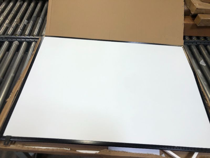 Photo 1 of Board2by Cork Board Bulletin Board 48 x 36, Black Aluminium Framed 4x3 Corkboard, Office Board for Wall Cork, Large Wall Mounted Notice Pin Board with 18 Push Pins for School, Home & Office
