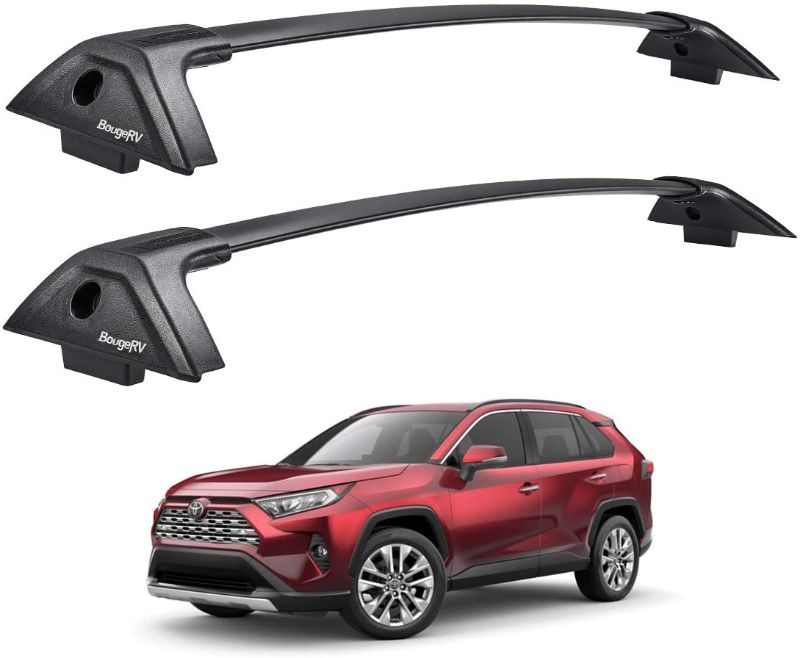 Photo 1 of BougeRV Car Roof Rack Cross Bars for 2019-2022 Toyota RAV4 with Side Rails, Aluminum Anti-Rust Cross Bar for Rooftop Cargo Carrier Bag Luggage Kayak Bike Snowboard
