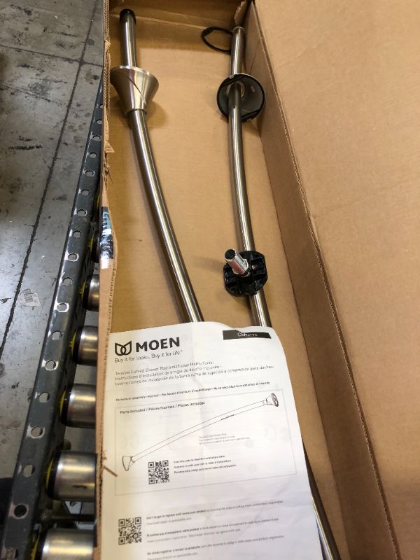 Photo 1 of Curved Shower Rods Chrome Tension Curved Shower Rod
