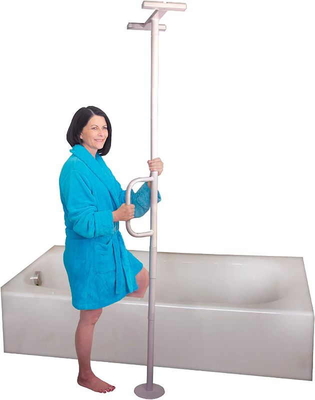 Photo 1 of Able Life Universal Floor to Ceiling Grab Bar, Elderly Tension Mounted Floor to Ceiling Transfer Pole, Bathroom Safety Assist Grab Bar and Stability Rail with Support Handle
