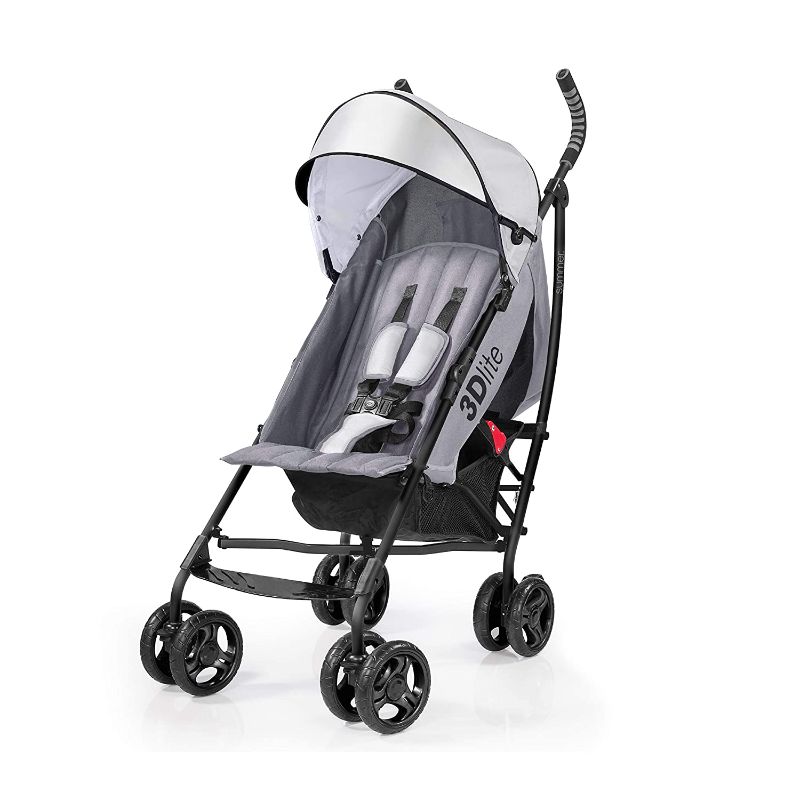 Photo 1 of Summer 3Dlite Convenience Stroller, Gray - Lightweight Stroller with Aluminum Frame, Large Seat Area, 4 Position Recline, Extra Large Storage Basket - Infant Stroller for Travel and More
