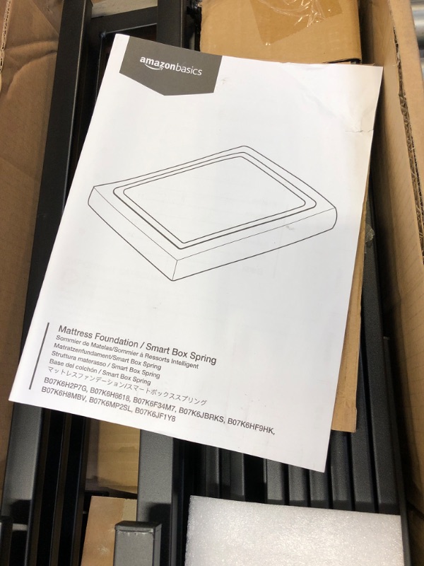 Photo 3 of Amazon Basics Smart Box Spring Bed Base, 5-Inch Mattress Foundation - Full Size, Tool-Free Easy Assembly
