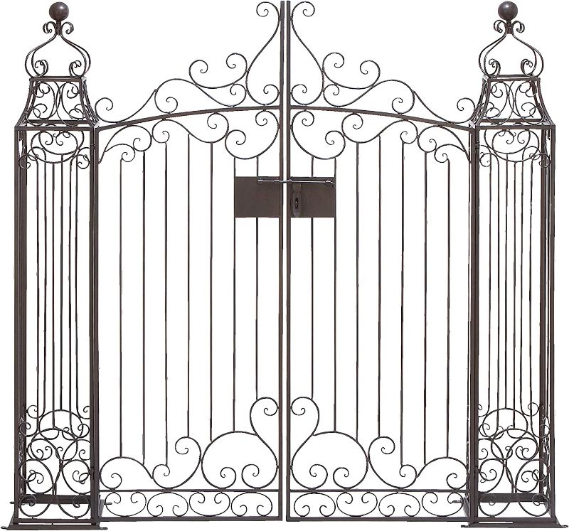 Photo 1 of Deco 79 Traditional Metal Solid Garden Arbor, 64" x 9" x 60", Black
