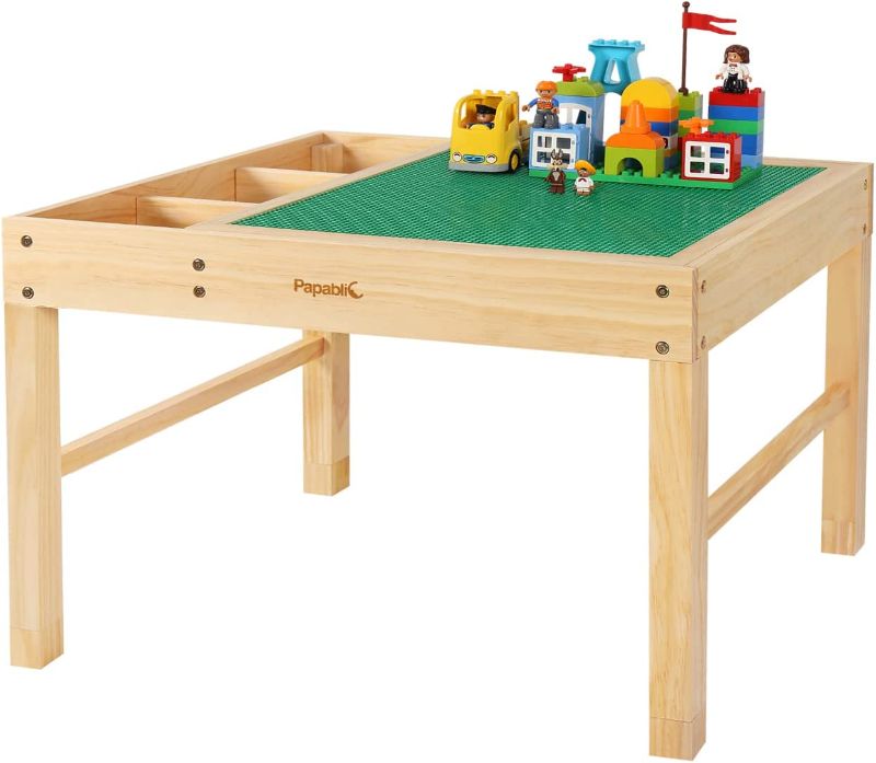 Photo 1 of Papablic 2 in 1 Kid Activity Table with Large Storage for Older Kids Compatible with Lego Building Block for Boys Girls