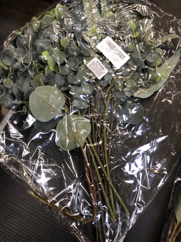 Photo 2 of 14 Pcs Artificial Eucalyptus Leaves Stems Bulk Faux Greenery Stems Green Branches Seeded Eucalyptus Plant for Floral Arrangement Vase