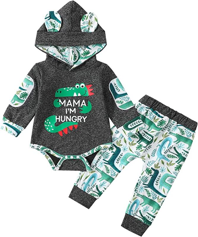 Photo 1 of Borlai Newborn Baby Boy Girl Casual Clothes Long Sleeve Sweatshirt Rompers Jumpsuit Bodysuit Top Pants Outfits SIZE 2T