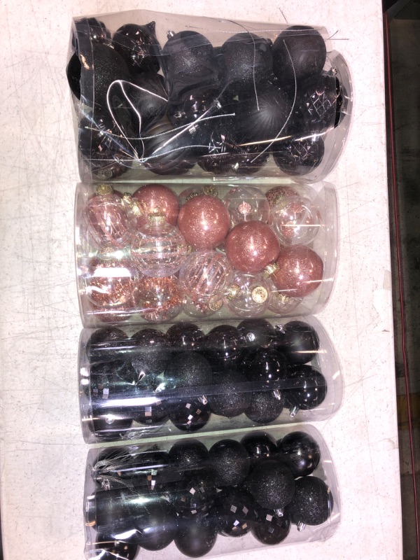 Photo 1 of 4 PACKS OF XMAS CHRISTMAS HOLIDAY ORNAMENTS , BLACK & PINK 