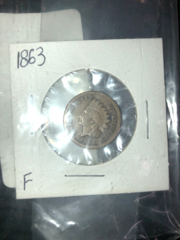 Photo 1 of 1863 COLLECTABLE INDIAN HEAD PENNY 