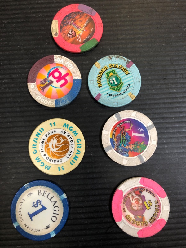 Photo 1 of 7 VINTAGE CASINO CHIPS , RETRO VEGAS COLLECTABLES , VARIETY OF CASINO HOTELS 