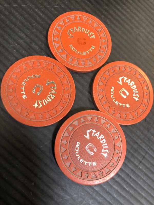 Photo 1 of 4 VINTAGE STARDUST CASINO CHIPS , RETRO VEGAS COLLECTABLES