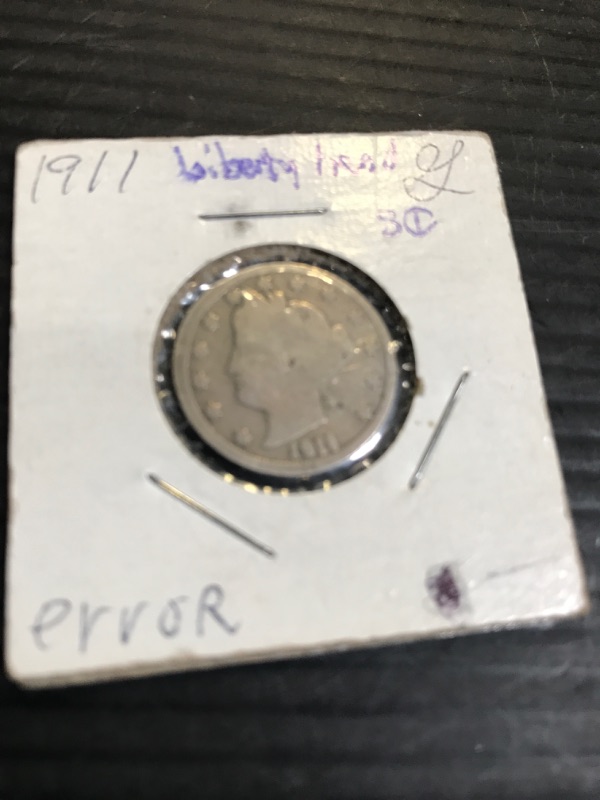 Photo 2 of 1911 LIBERTY HEAD W ERROR , COLLECTABLE 5 CENT COINS 