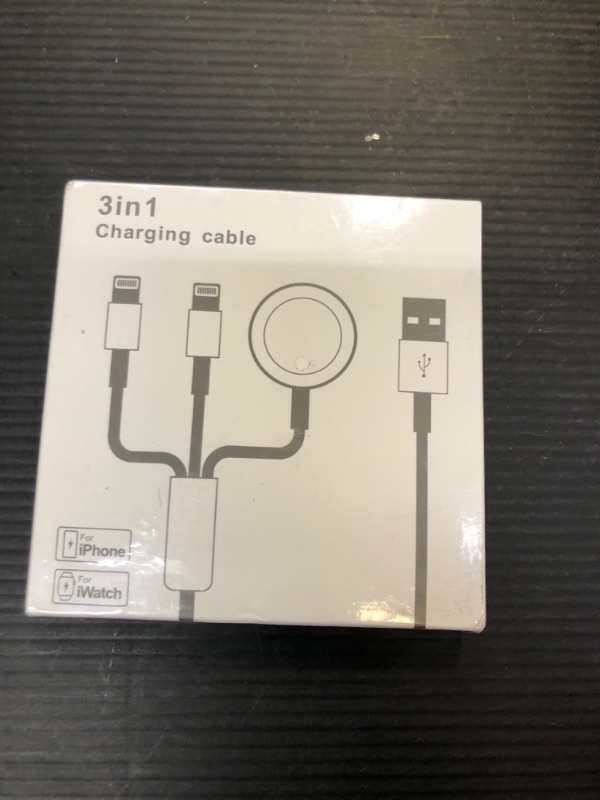 Photo 2 of 3 in 1 Portable Magnetic Watch Charger Cable Compatible with Apple Watch Series 8/7/6/SE/5/4/3/2/1 and iPhone 13/12/11/Pro/Max/XR/XS/XS Max/X and iPad Series&Airpods Series(1.2m)