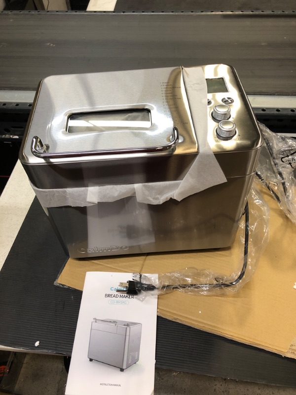 Photo 2 of 15-in-1 Bread Maker with Fruit and Nut Dispenser, 2.2LB Fully Stainless Steel Bread Machine, Nonstick Ceramic Pan, 3 Loaf Sizes & 3 Crust Colors, Recipes, Silver