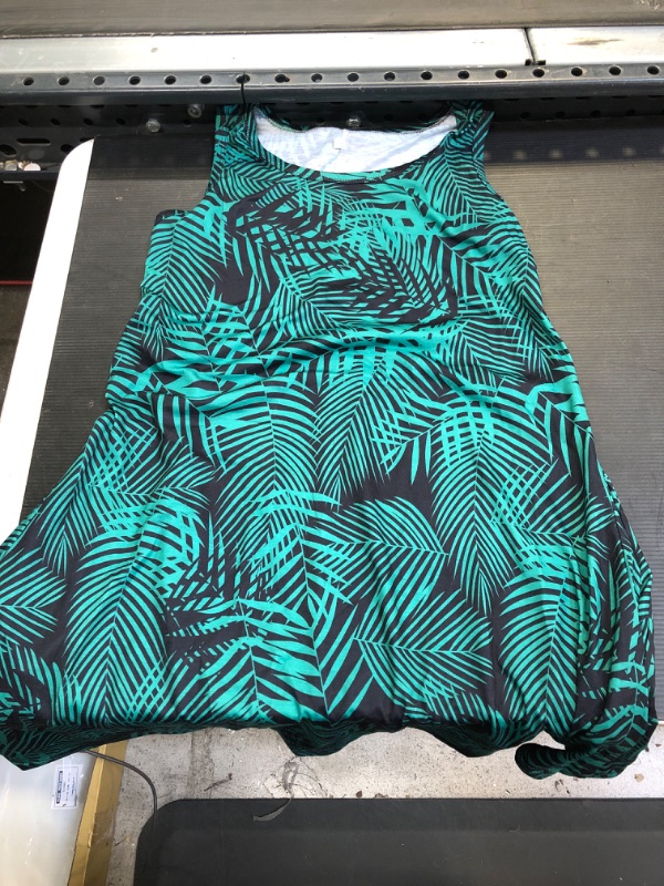 Photo 1 of Green/Black Leaf Dress Sleeveless S