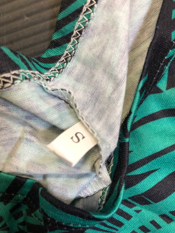Photo 1 of Green/Black Leaf Dress Sleeveless S