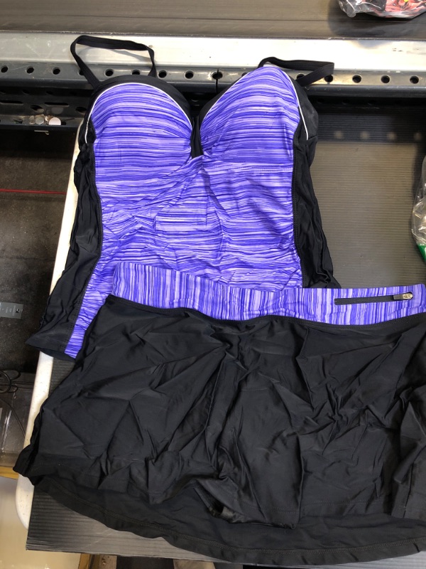 Photo 1 of 2PCS Swimsuit Purple/Black L