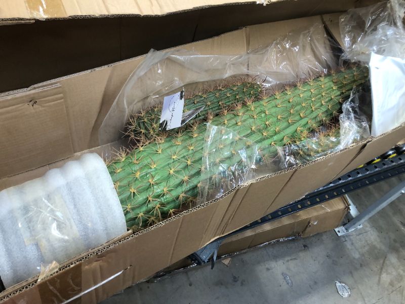 Photo 1 of 55"H artificial mexico cactus with paper eco planter