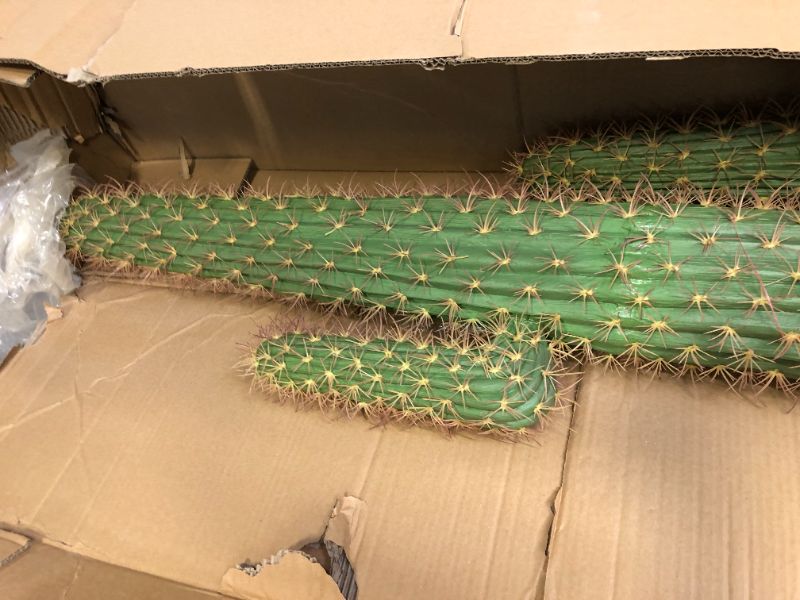 Photo 1 of 55"H artificial mexico cactus with paper eco planter