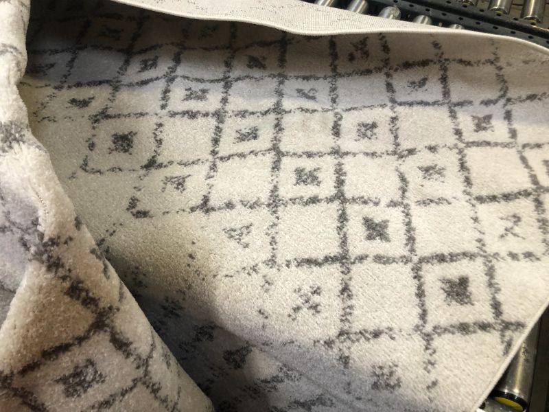 Photo 1 of Blythe Modern Moroccan Trellis Gray 10 ft. Square Rug
