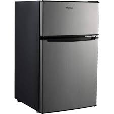 Photo 1 of 3.1 cu. ft. Mini Fridge in Stainless Steel with Dual Door True Freezer
