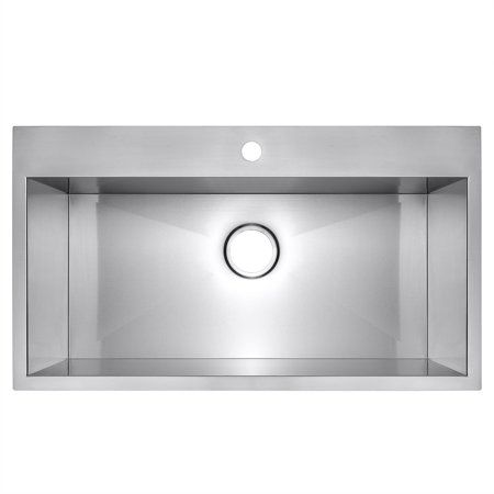 Photo 1 of 33" x 22" x 9" Stainless Steel Top Mount Kitchen Sink Single Basin w/Strainer and Faucet 
