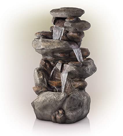 Photo 1 of Alpine Corporation WIN316 Water Floor Standing Fountains, 23"L x 18"W x 40"H, Lt. Gray. Item is New but Dusty