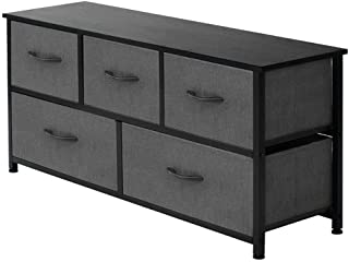 Photo 1 of AZL1 Life Concept Extra Wide Dresser Storage Tower with Sturdy Steel Frame, 5 Drawers of Easy-Pull Fabric Bins, Organizer Unit for Bedroom, Hallway, Entryway, Dark Grey. Missing Hardware and Parts. 
