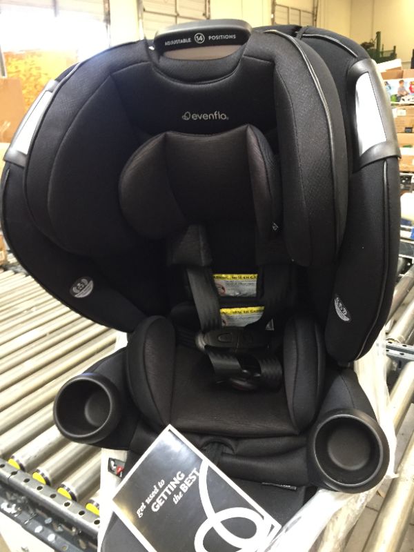 Photo 10 of Evenflo Gold Revolve360 Rotational All-in-1 Convertible Car Seat Swivel Car Seat Rotating Car Seat for All Ages Swivel Baby Car Seat Mode Changing 4120Lb Car Seat and Booster Car Seat, Onyx. Box packaging Badly Damaged, Item is New