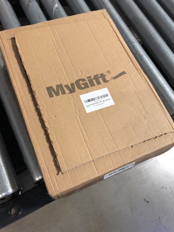 Photo 1 of MyGift Rustic Brown Wood Stackable Paper Tray Organizer for Desk, Document, File and Mail Holder with Metal Label Holder Rustic Dark Brown