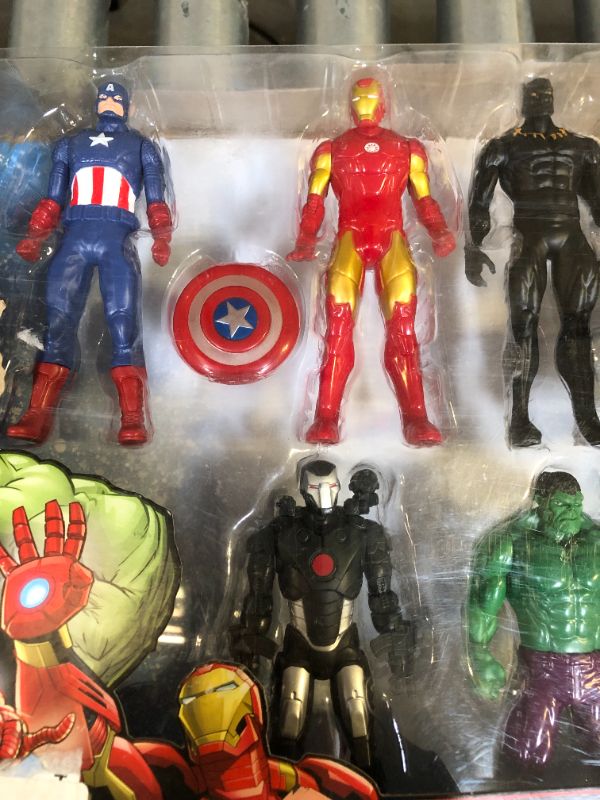 Photo 3 of Marvel Avengers Action Figures - Iron Man, Hulk, Black Panther, Captain America, Spider Man, Ant Man, War Machine & Falcon! (8)