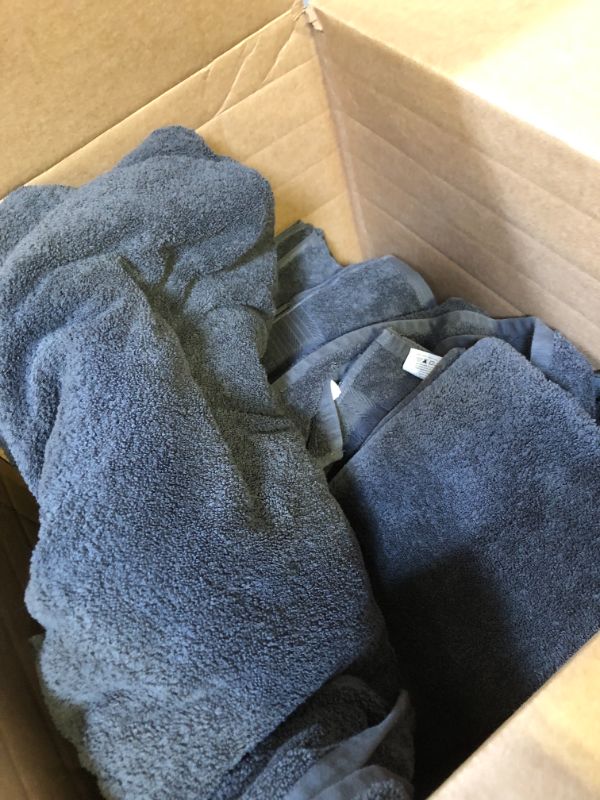 Photo 1 of Ample Decor Bathroom Towel Set of 18-4 Hand Towel, 4 Bath Towel, 10 Wash Cloths - Oeko Tex Certified 600 GSM 100% Cotton - High Absorbency Quick Drying, Ideal for Gifting - Grey Towel Set - 18 Grey