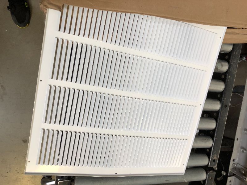 Photo 3 of 20"W x 20"H [Duct Opening Size] Steel Return Air Grille (AGC Series) Vent Cover Grill for Sidewall and Ceiling, White | Outer Dimensions: 21.75"W X 21.75"H for 20x20 Duct Opening 20"W x 20"H [Duct Opening]