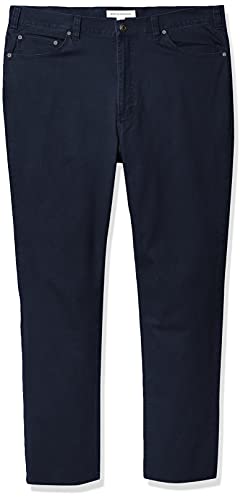 Photo 1 of Amazon Essentials Men's Straight-Fit 5-Pocket Stretch Twill Pant, Navy, 40W X 32L
