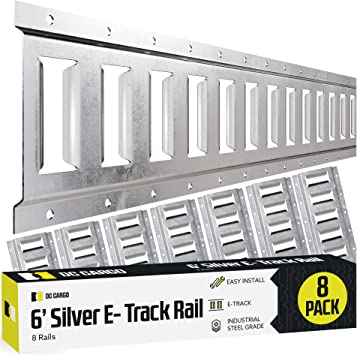 Photo 1 of 8-Pack, 6' E-Track Rail, Galvanized, Powder-Coated Steel for Cargo on Pickups, Trucks, Trailers, Vans