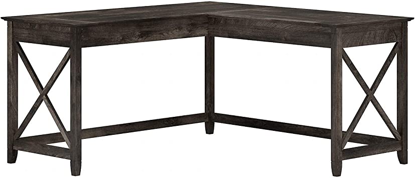 Photo 1 of INCOMPLETE -- BOX 2 OF 2 ---Bush Furniture Key West Modern Farmhouse Writing Desk for Home Office, 60W, Dark Gray Hickory