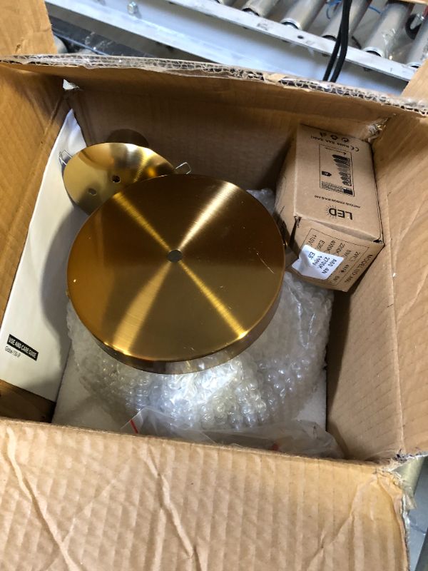 Photo 2 of Gold Semi Flush Mount Ceiling Light Globe Ceiling Light Brass Finish with Clear Glass Shade, Contemporary Mid Century Modern Style Lighting for Hallway Living Room Bedroom Storage Kitchen (Bulb Incl.) Clear and gold 8 inch