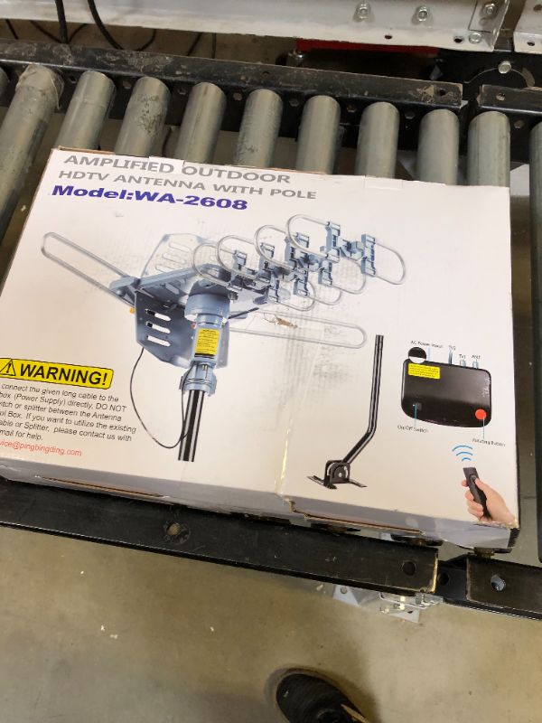 Photo 3 of PBD WA-2608 Digital Amplified Outdoor HD TV Antenna with Mounting Pole & 40 ft RG6 Coax Cable 150 Miles Range Wireless Remote Rotation Support 2TVs