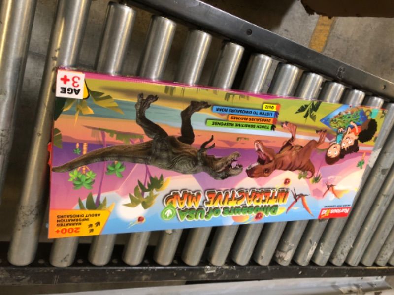 Photo 4 of Kurious Kid USA Interactive Dinosaur Map Poster for Kids - Educational Games, Songs, and Learning Activities Wall Chart Toy - Dino Gifts for Toddlers, Boys and Girls Ages 3-12