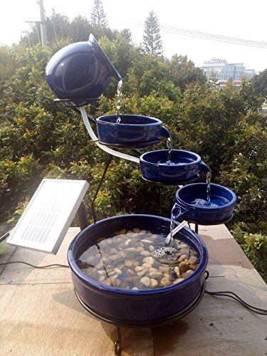 Photo 1 of ASC Smart Solar Sundance Ceramic Solar Water Fountain - Blue
