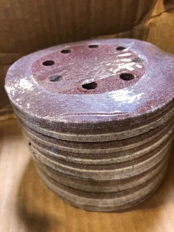 Photo 3 of 160 PCS 5 Inch Sanding Discs Hook and Loop Orbital Sander Sandpaper 40 60 80 100 120 150 240 320 400 600 Grit 8 Hole Sanding Discs (160 PCS, 40-600 GRIT)
