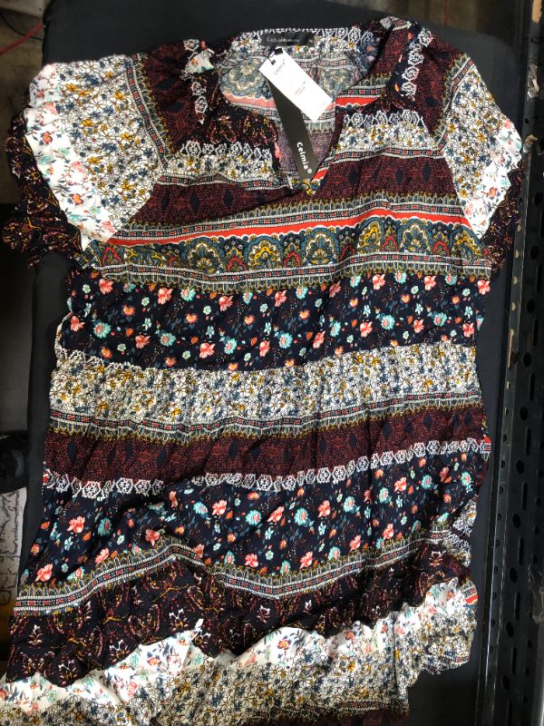Photo 1 of WOMENS SHORT SLEEVE DRESS COLOR MULTICOLOR SIZE 3XL