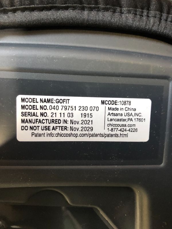 Photo 1 of Chicco GoFit Backless Booster Car Seat, Travel Booster Seat for Car, Portable Car Booster Seat for children 40-110 lbs., Shark/Black/Grey
