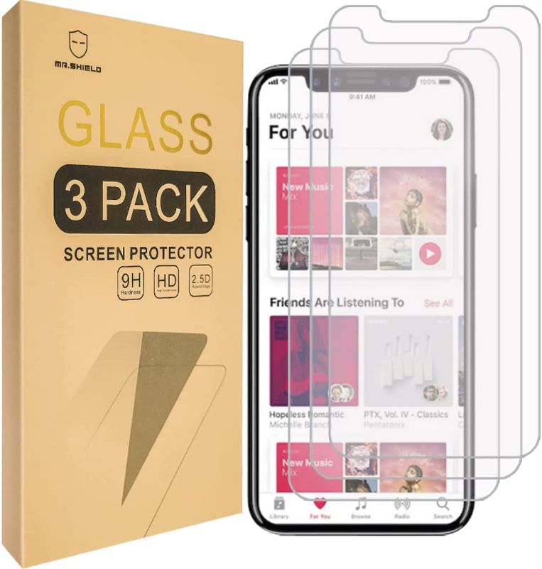 Photo 1 of [3-PACK]-Mr.Shield Designed For iPhone 11 [6.1 Inch] and iPhone XR [6.1 Inch] [Tempered Glass] Screen Protector [Japan Glass With 9H Hardness] with Lifetime Replacement
