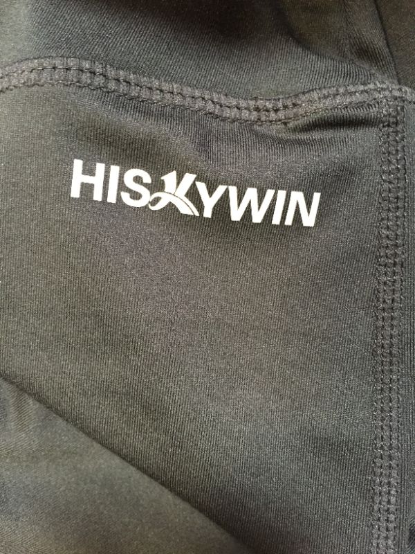 Photo 3 of HISKYWIN Inner Pocket Yoga Pants 4 Way Stretch Tummy Control Workout Running Pants, Long Bootleg Flare Pants

