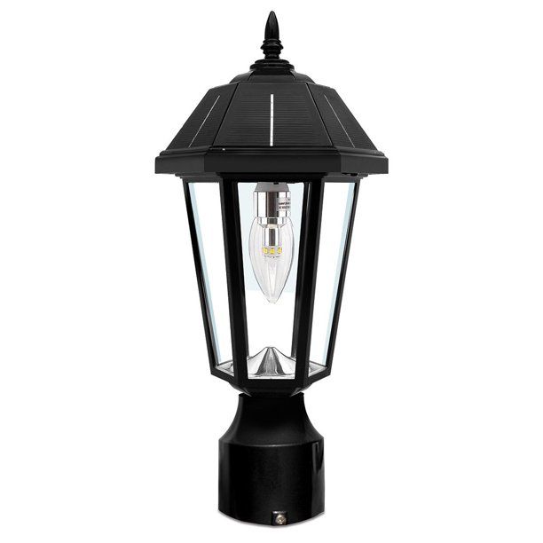 Photo 1 of Gama Sonic 149033 Black Topaz Solar Powered 16" Tall 2700K Led Single Head Post Light
