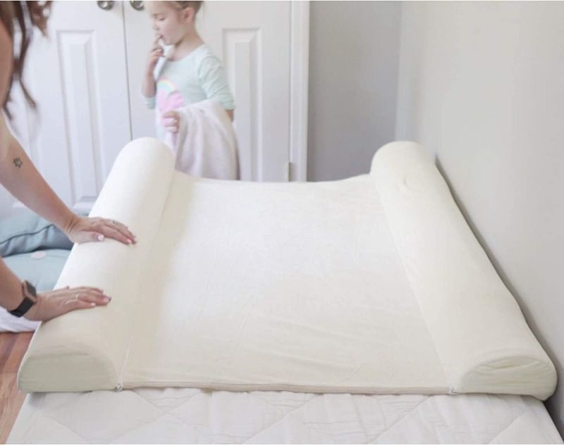 Photo 1 of PilloCush Bed Bumper Rails for Children's -Soft, Comfy Side Bumpers for Protection from Falling Toddler- 2-Pack Non-Slip Safety Cushion Set with Zipper Sheet - Best Size for Any Age - 52'X7'X4.5, Pack of 2
