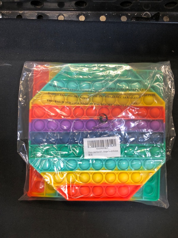 Photo 2 of 2 Packs Jumbo Toy for Kids Adult, Giant Huge Large Mega Big Press Pop Poppop Poop Popper Po it Sensory Austim Anxiety ADHD Stress Relie Game Square Octagon Tie dye Rainbow
